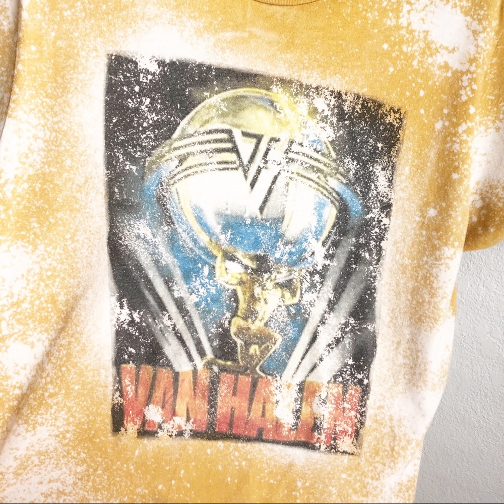 TULTEX Van Halen Distressed Fan Art Graphic T-Shirt M Grunge Retro Band Tee - Picture 5 of 8